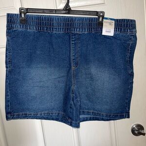 NWT Terra & Sky dark wash slouchy shorts; size 1X (16W-18W)